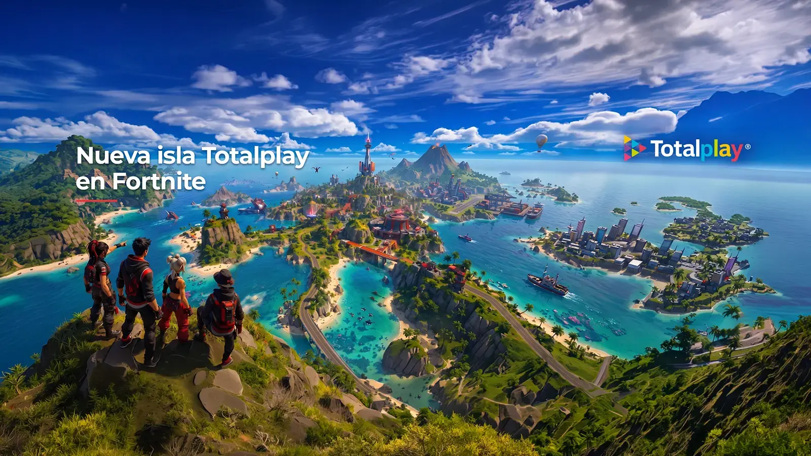 Portada de la nueva Isla Totalplay en Fortnite